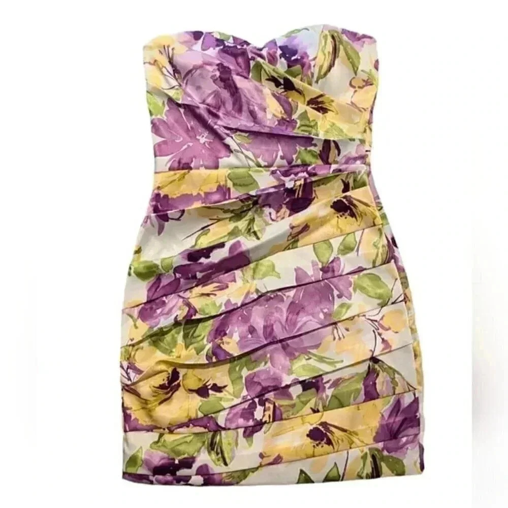 SPEECHLESS Strapless Floral Mini dress size 9